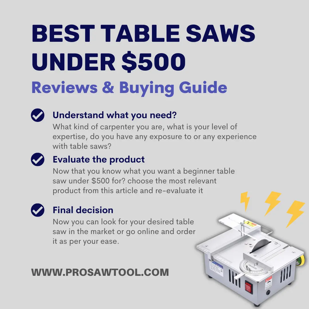 Buying Guide to Choose the Best Table Saw Under 500 Dollars