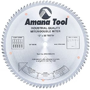 4. Amana Tool – MS12800-5/8 Carbide Tipped Miter Saw Blade